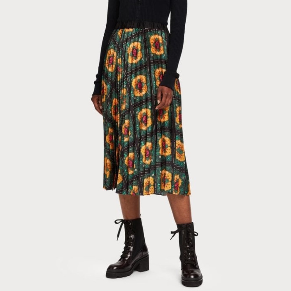 Scotch & Soda pleated printed skirt M